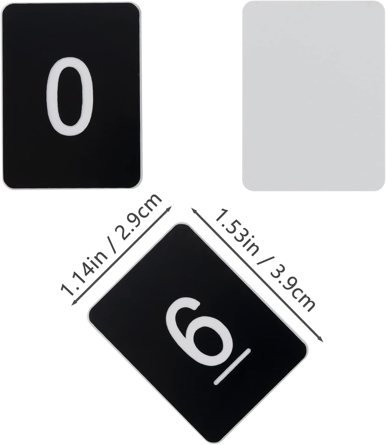 StayMax Rectangle Plastic Numbered Tags Number Disc Number Token (0-100, Black)