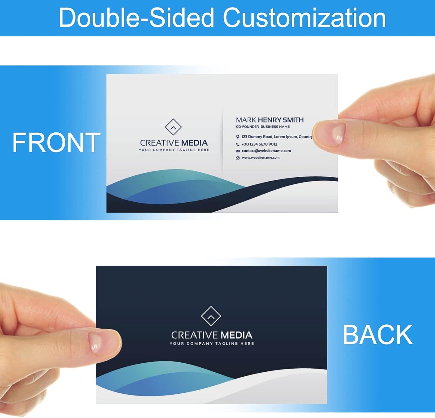 Custom Business Cards with Logo Personalized Double Side Printable Customize Business Cards 1000 500 200 100 for Small Business Women Men-Pet Grooming Service