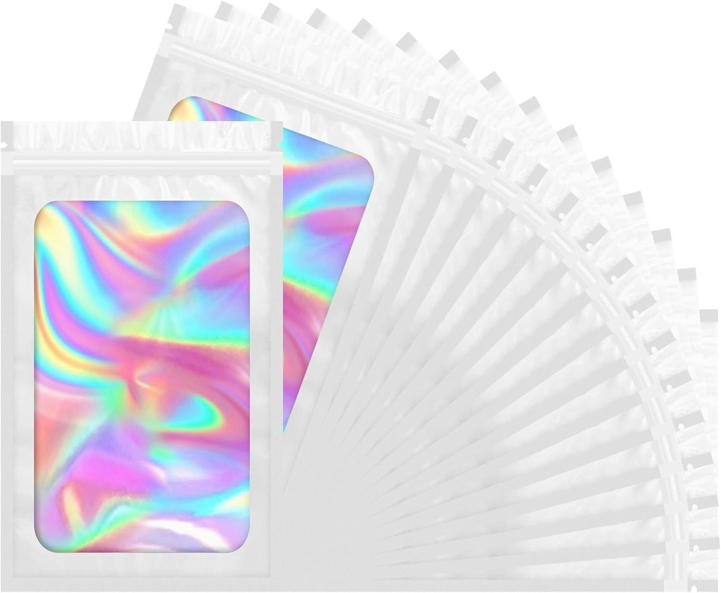 Smell Proof Bag, 100 PCS Holographic Bags, Packaging Bags, Resealable Bag (3x4.7 Inch)