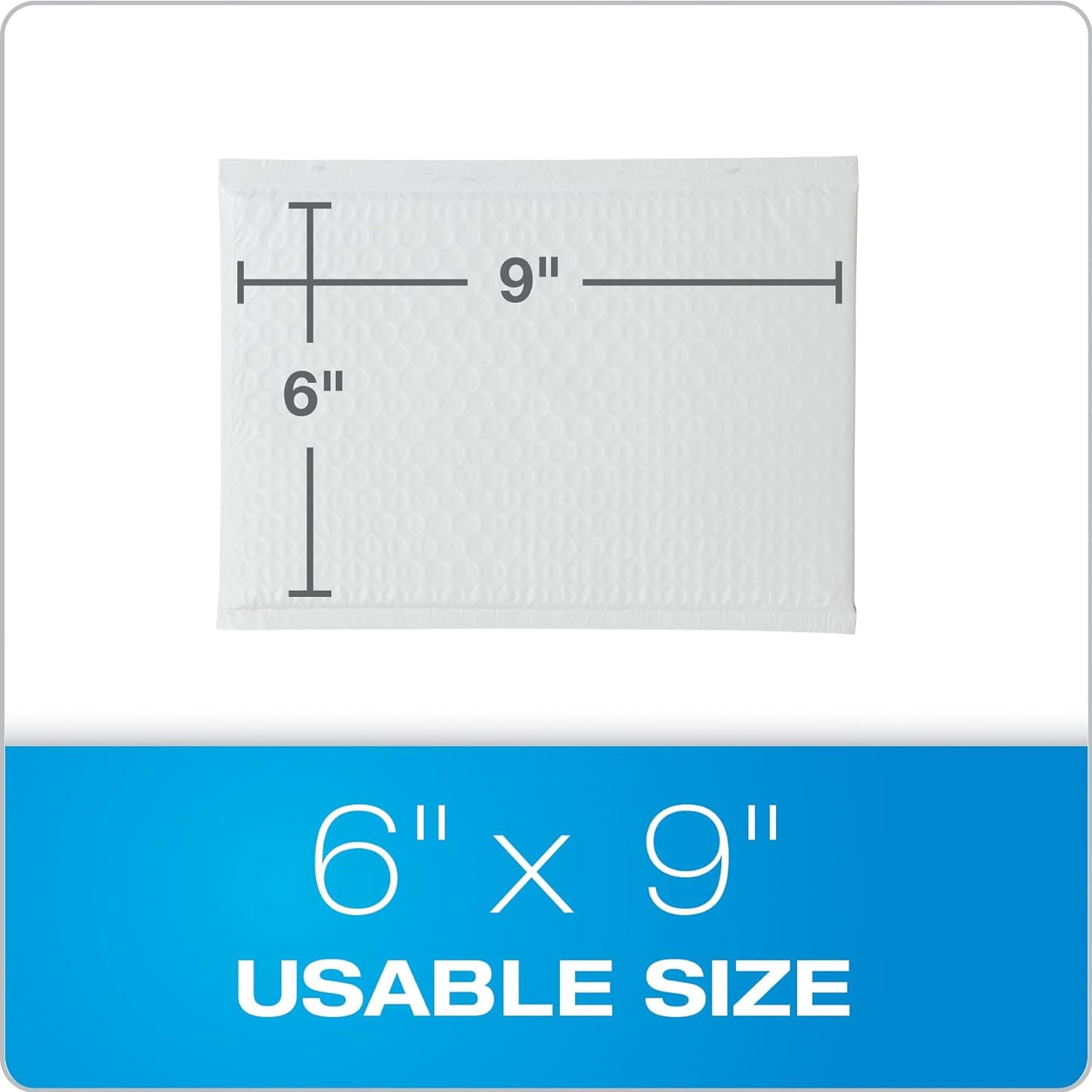 Quality Park Bubble Mailers, 6 x 9 Inch, White Poly Mailers, Padded Envelopes, Shipping Envelopes, Water Resistant, Self Seal, 50 Per Box (QUA85856), Plastic (Pack of 4)