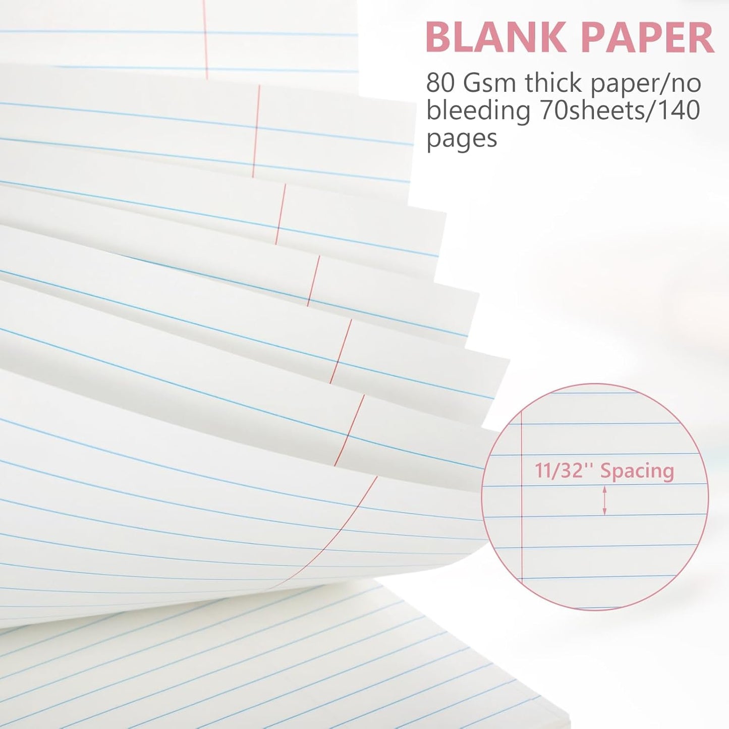 6 Pack 8.5 x 11'' Top Bound Office Steno Book Wide Ruled Double Sided Spiral Notebooks Reliable White Paper 70 Sheets/Pad Pastel Colors Covers for Writing School Notes(Earthy Color)