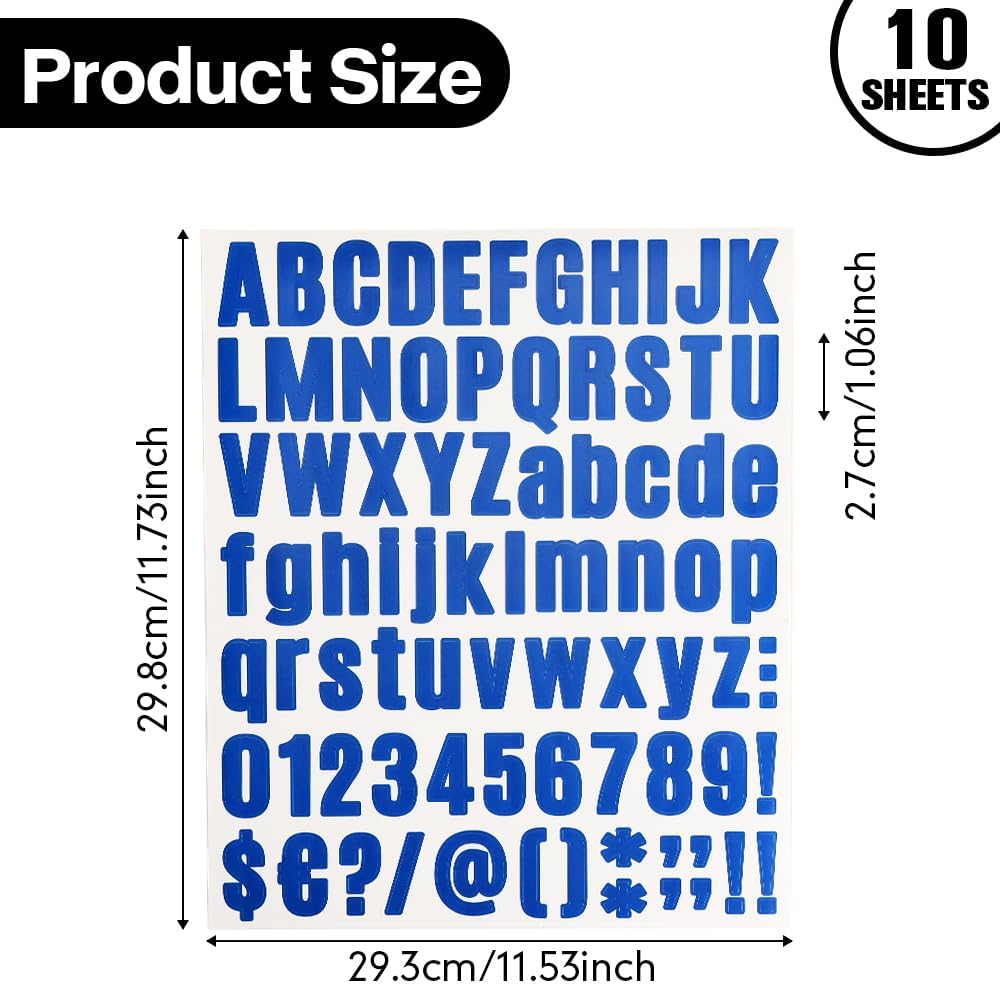 Mailbox Numbers Labels,10 Sheets of Alphabet Stickers Vinyl Self-Adhesive for DIY Crafts,Art Making,Classroom Decor,Sign Decals,Notebook Embellishments and Door Decorating Solutions