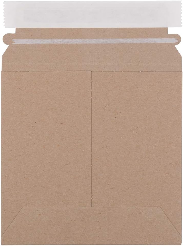 JAM PAPER Stay-Flat Photo Mailer Envelopes with Peel & Seal Closure - 6 x 6 - Brown Kraft - 6 Rigid Mailers/Pack