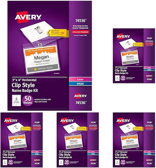 Avery Customizable Name Badges, Clip Style by Avery