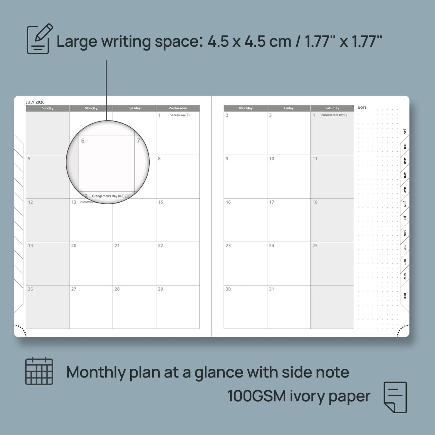 POPRUN Weekly Planner 2026 Calendar (Large 8.5" x 10.5") 12 Months Notebook with Horizontal Layout, Leather Hardcover, Inner Pocket, 100GSM Thick Paper, Pen Holder - Soft Pink