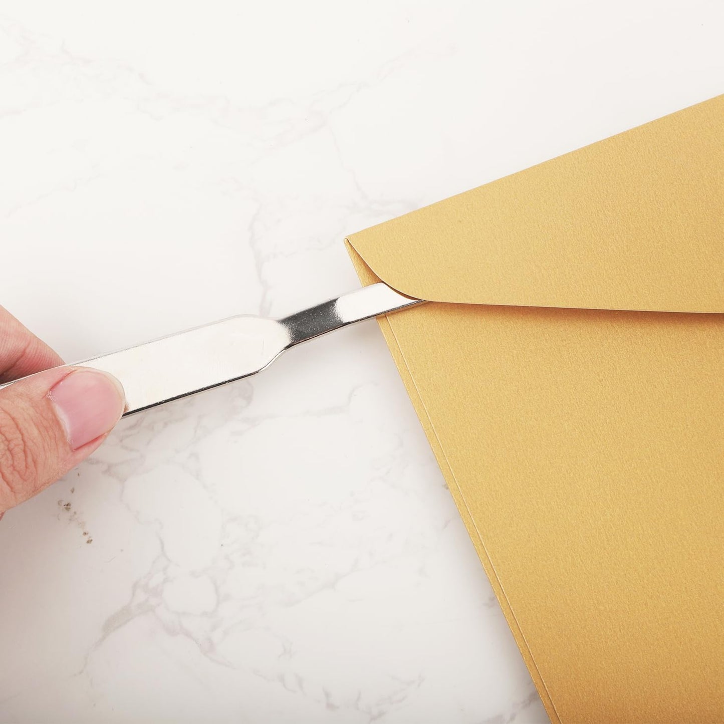 2pcs Letter Opener Knife, Stainless Steel Envelope Slitter Mail Opener Tool Lightweight Package Wrapping Paper Cutter for Office School Postal (Silver)