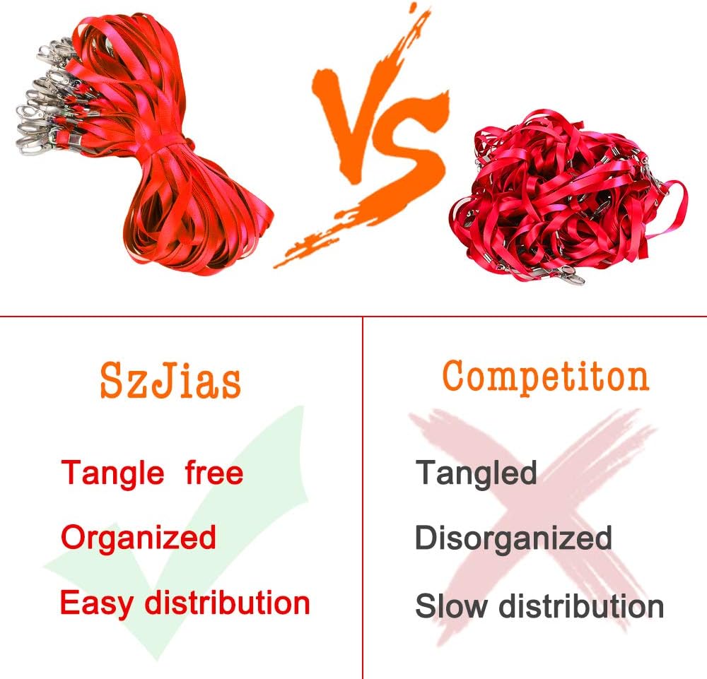10 Pcs Lanyards Red Lanyard for Id Badges Nylon Lanyard Bulk Clip Swivel Hook for Office Id Badges Key Chains (Red)