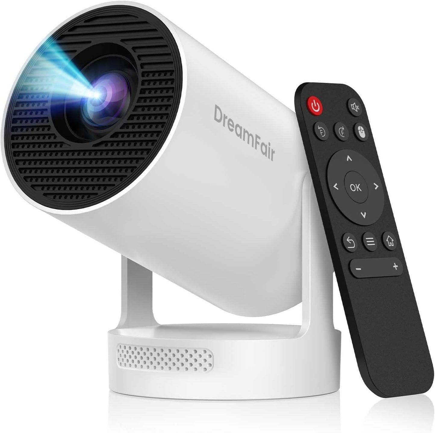 【Electric Focus】Mini Projector, Support 4K 1080P, 210 ANSI Portable Projector with WiFi and Bluetooth, Auto Keystone Correction Video Projector, Compatible with Smartphone,TV Stick,Laptop