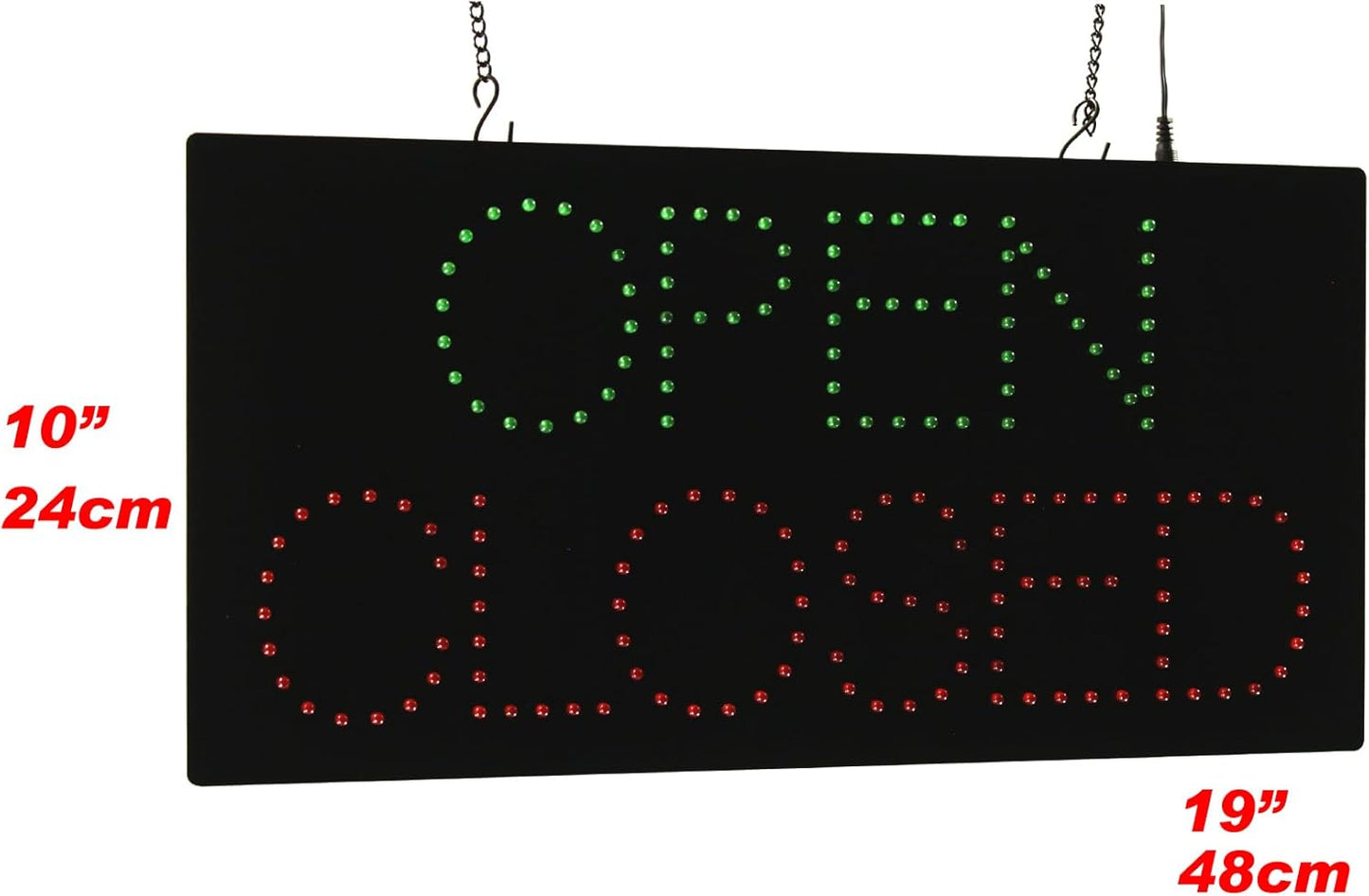 Open Closed Sign, Up-Down, 19"x10", 48x24cm, TOPKING, LED, Neon, Florescent, Signage, Signboard, Display, Billboard, Screen, Grand Opening, Gift