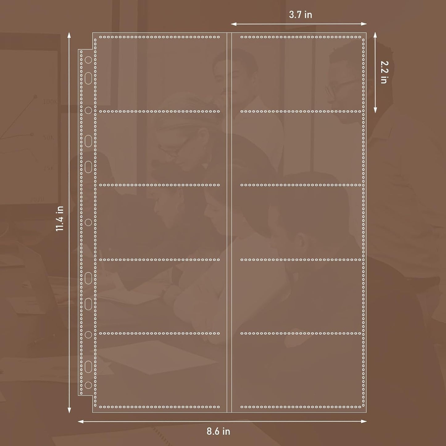 BYSTER A4 Business Card Binder, PU Leather Organizer with 30 Pack Sleeves (600 Pockets), Business Card Holder Book for Credit Cards, Membership Cards, and More - Black