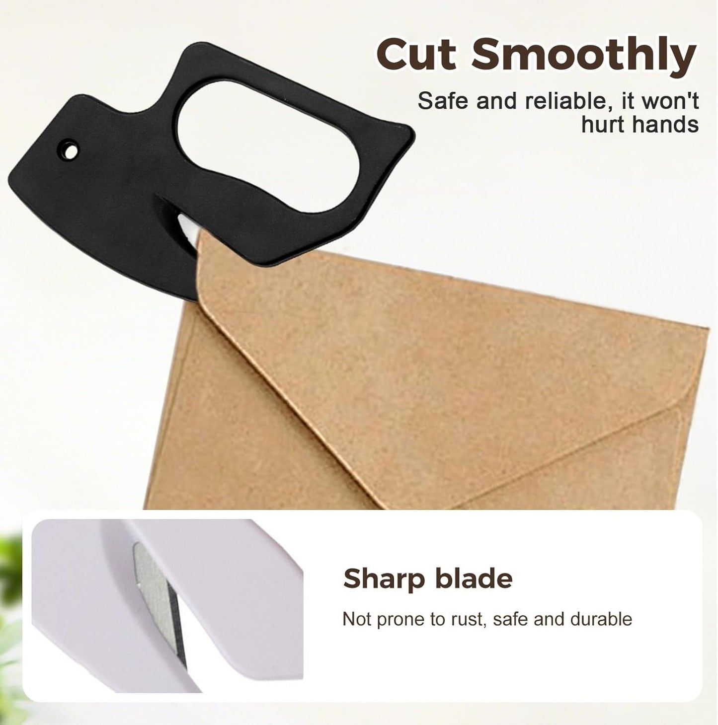 Envelope Opener, New Upgrade Envelope Opener Slitter with Concealed Blade, Envelope Opener for Office, Wrapping Paper Cutter Package Opener Tool (6 PCS)