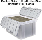 STAPLES Hanging File Folder Box, Storage Bin Organizer, Wing Lid, Letter Size - Image 3