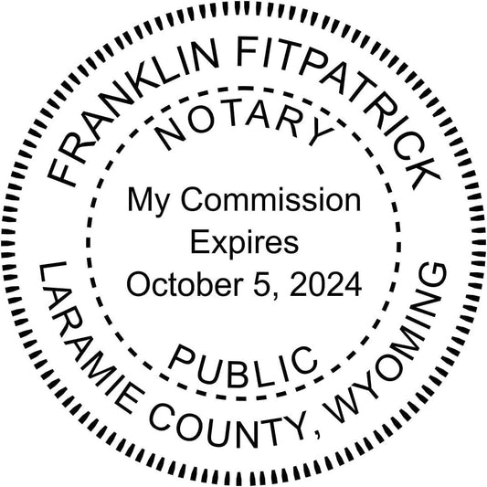 Wyoming Round Notary Embosser | Official State Embosser | Official Seals | Meets State Specifications (Wyoming, Round Embosser)