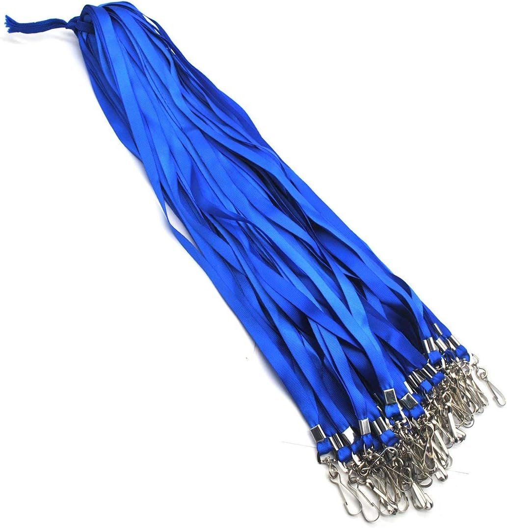 Bird Fiy Bulk Blue Lanyards for Id Badges Nylon Neck Flat Lanyard for ID Name Badge Holder/Name Tag