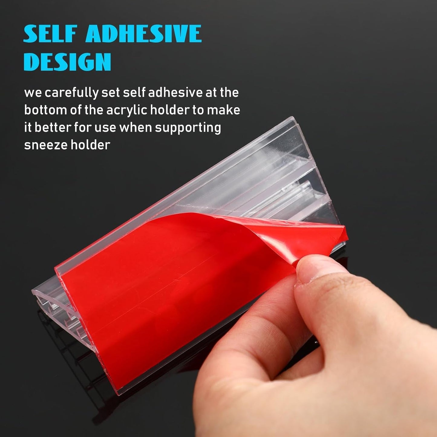 Fulmoon 50 Pcs Sign Holder, Adhesive Base Sign Holders Multiple Uses for Counters, Warehouses, Base Holders with Strong Adhesive (1*6in)