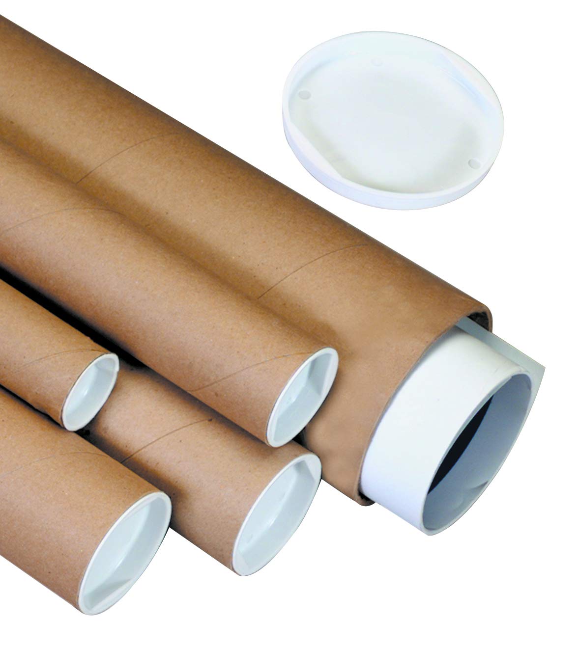 BOX USA BP3042K Mailing Tubes with Caps, 3" x 42", Kraft (Pack of 24)