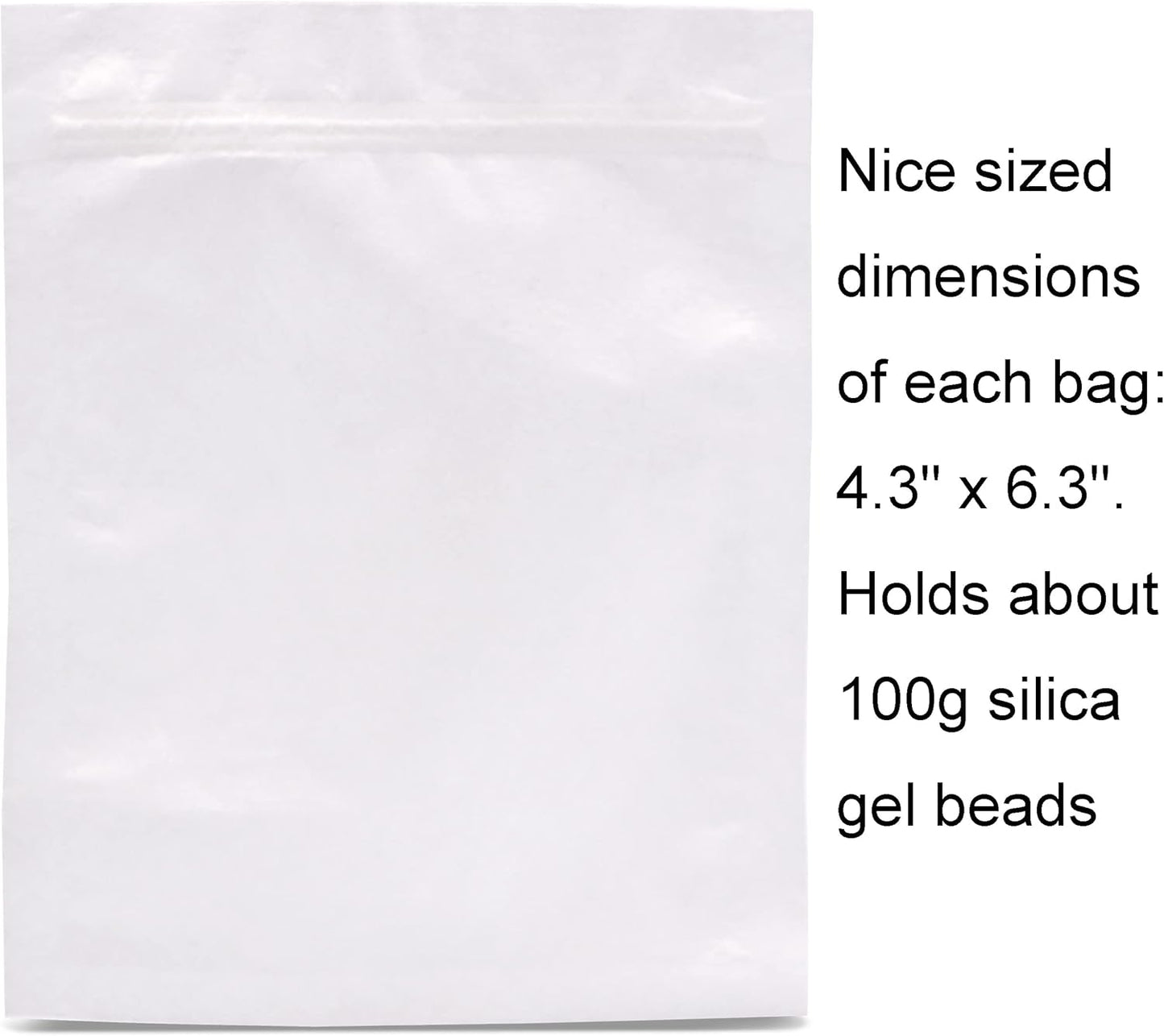 200 Packs Breathable Paper Bags, Zip Lock Storage Bags for Small Items, Silica Gel Beads, Desiccant, Jewelry, Samples, 4.3 by 6.3 Inch