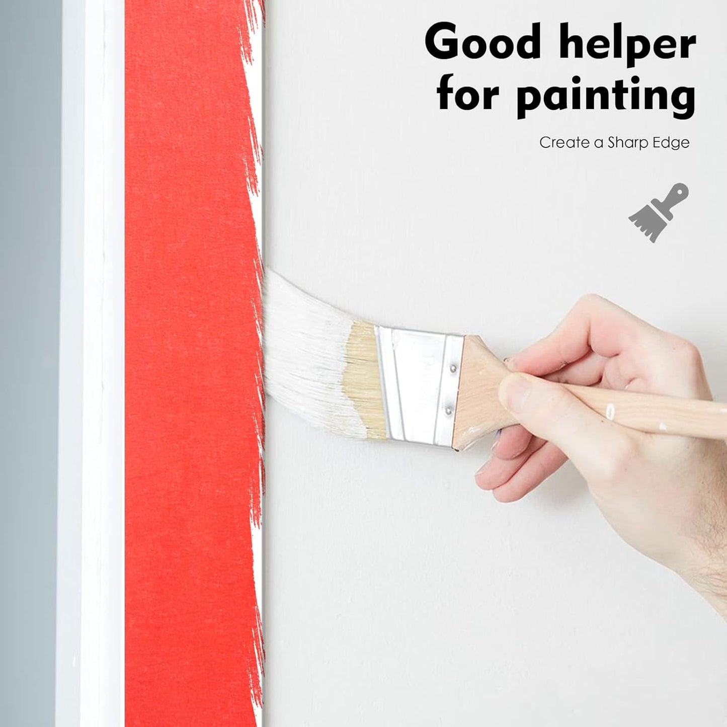 Red Painters Tape,0.7" x 60 Yards x 3 Rolls (180 Yards Total) - Medium Adhesive Masking Tape for Painting,Labeling,DIY Crafting,Decoration and School Projects
