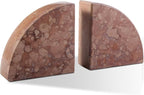 Karibiber Marble Bookend for Shelves, Non-Skid Bookends for Heavy Books by Karibiber