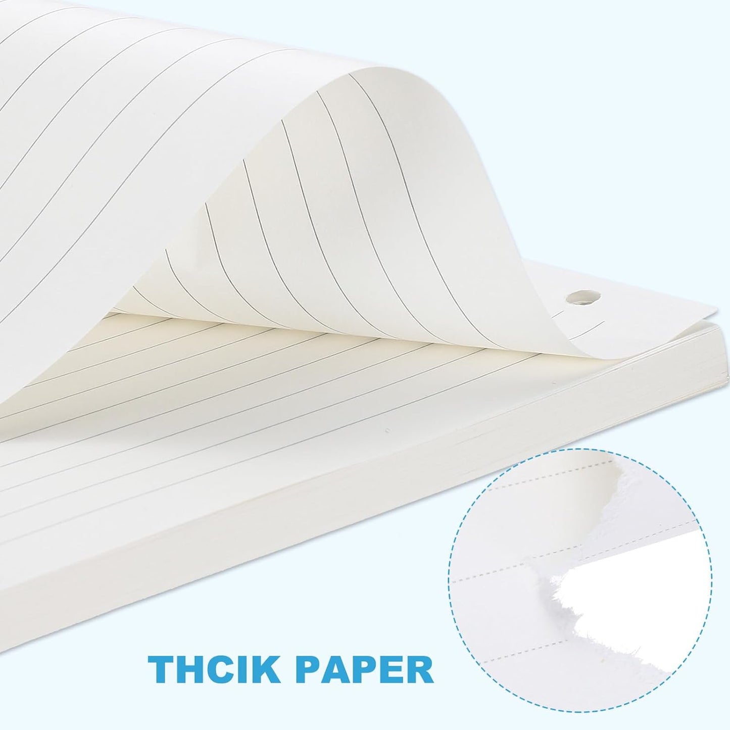 PATIKIL B5 Ruled Refills Inserts 9-Ring Binder Loose Leaf Planner Filler Paper Planner Inserts, 80 Sheets/160 Pages, Lined, White