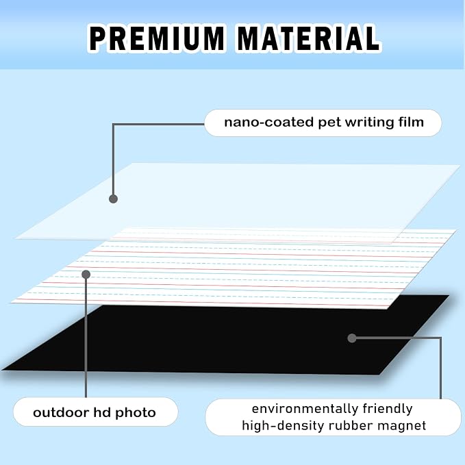 Patelai 2 Pcs Back to School Jumbo Magnetic Notebook Paper Large Magnetic - Image 2