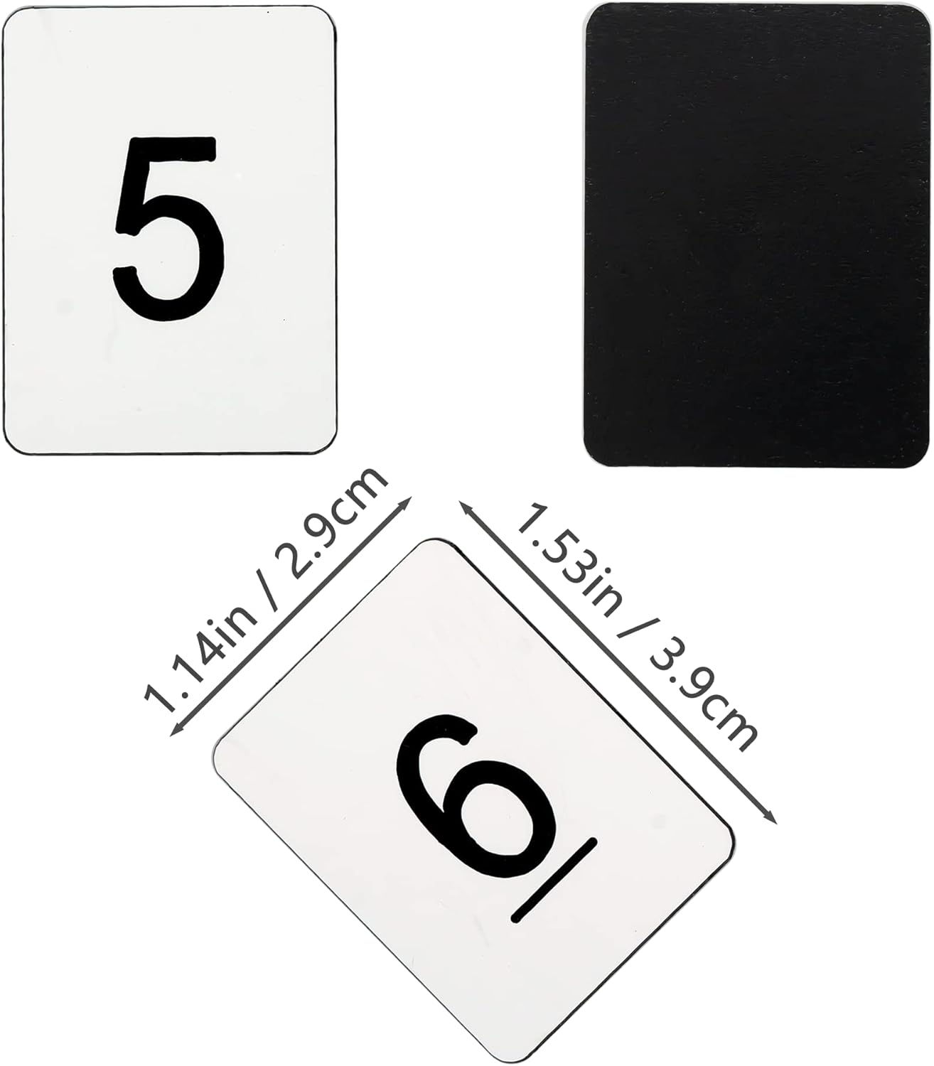 StayMax Rectangle Plastic Numbered Tags Number Disc Number Token (0-100, White)