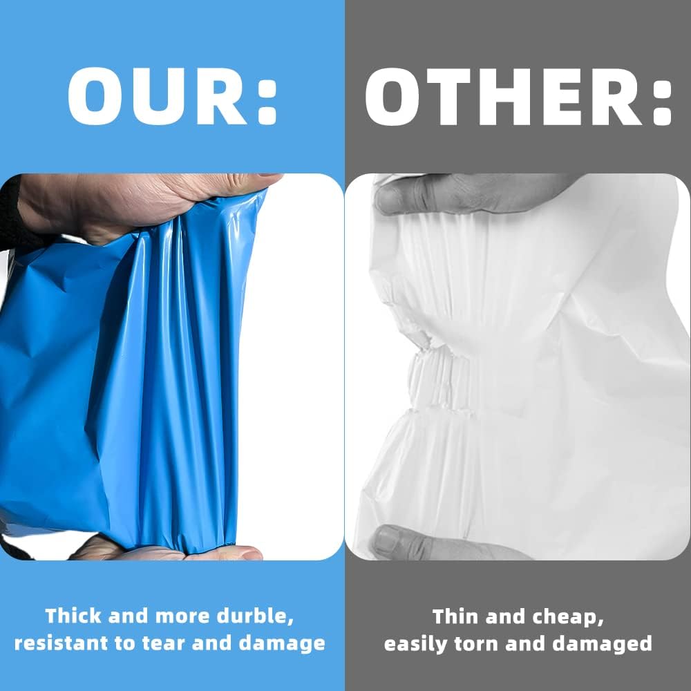 POLYSELLS 100 pcs 6x9 Inches Blue Poly Mailers Shipping Envelopes, Strong Adhesive Sealing, Waterproof, and Tear-resistant Postal Mailing Bags for Clothing, Books, and Accessories