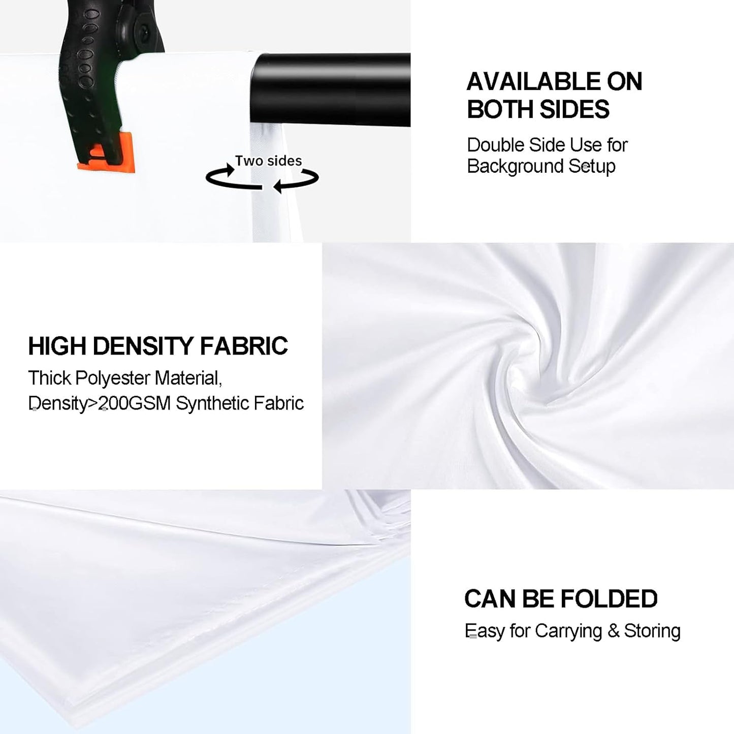 3.3x5Ft White Backdrop C loth for Photography, White Background Screen for Studio, Portrait, and Product Shooting, Video, Photography Background Seamless for Streaming Live Party Ins Decoration