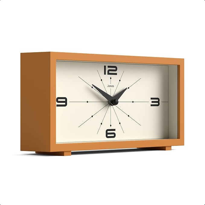JONES CLOCKS® Odeon Desk Clock | Modern Rectangular Design | Mustard Yellow | - Image 2