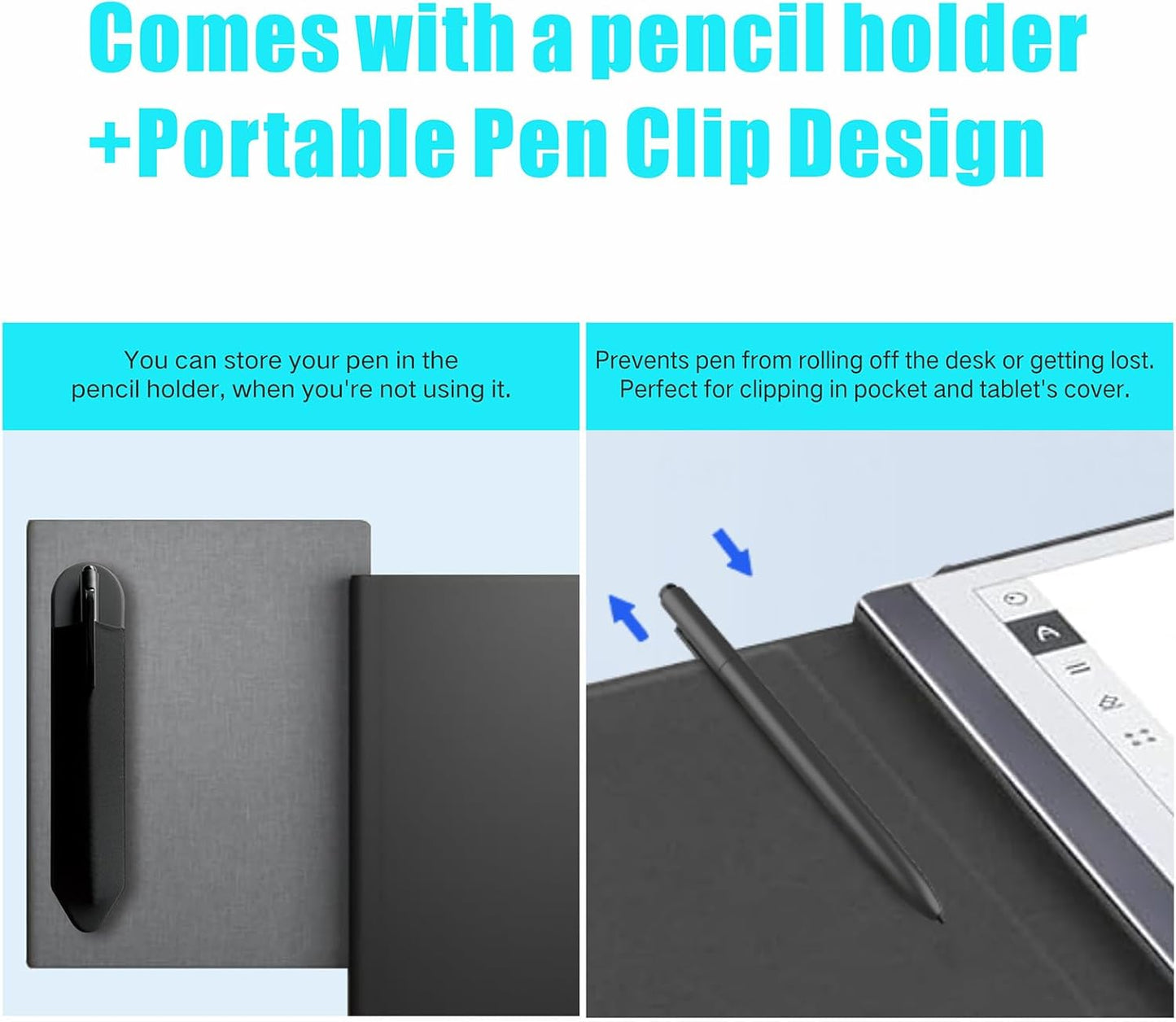 EMR Stylus Compatible with Remarkable 2, Replacement Digital Pen with Eraser, 4096 Pressure Levels, Tilt Support,Palm Rejection,Pencil Holder(3 Pen Tips)