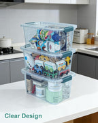Storage Bins with Lids 6 Pack Clear Storage Containers, 7 Quart Stackable - Image 3