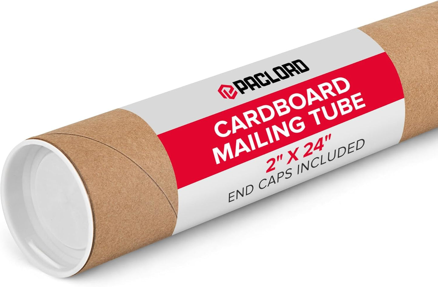 2" x 24" Reinforced Kraft Paper Mailing Tube, Pack of 1 Tube with 2 Caps – Secure USPS Approved Poster Tube – Cardboard Tube for Shipping and Storing Posters, Prints, Artwork, or Documents
