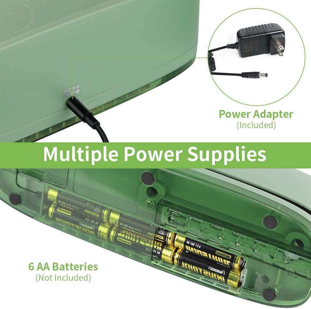 AFMAT 3 Hole Punch, Electric Three Hole Punch Heavy Duty, 20-Sheet Punch Capacity, AC or Battery Operated, Effortless Punching, Long Lasting Paper Punch for Office School Studio, Green, Model: HP10