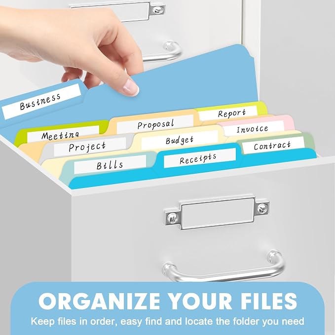 File Folder, RAZCC 250 Pack Colored File Folders, 1/3 Cut Tab File Folder - Image 7