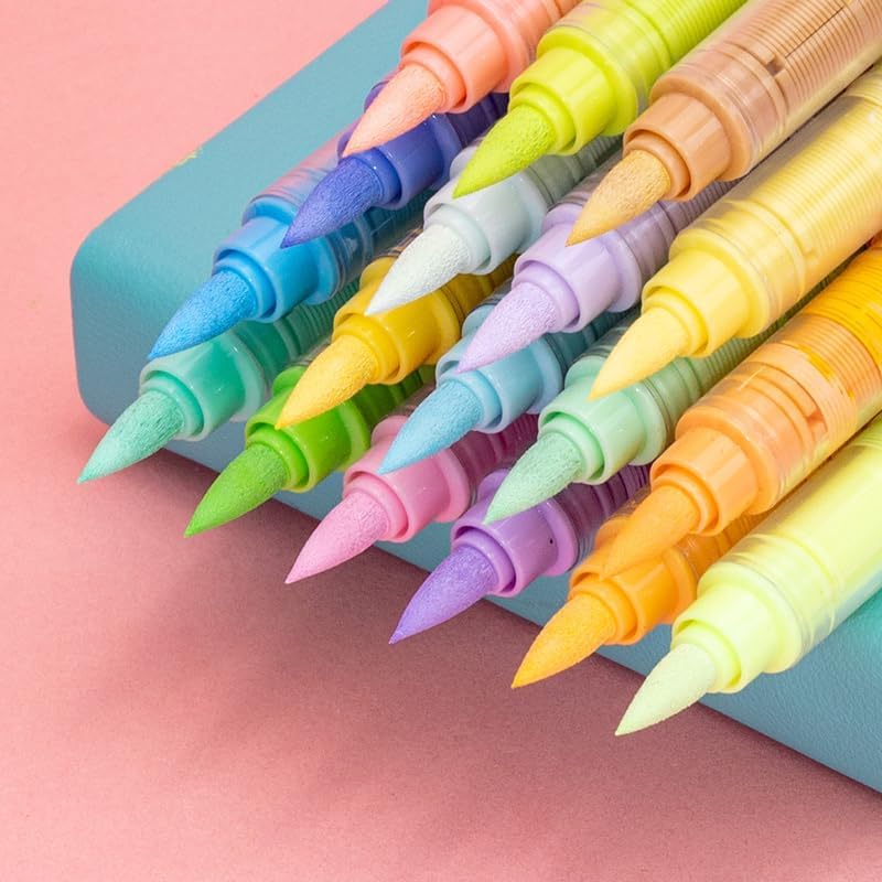 Guangna Water-Based Acrylic Markers Set, 24 Colors acrylic paint markers, Soft Tip Markers, Perfect for Paper, Wood, Rock, Glass, and More, Includes Macaron and Skin Tone