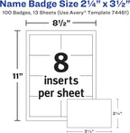 Avery Customizable Name Badges, Clip Style, 2.25" x 3.5", 100 per Pack - Image 4