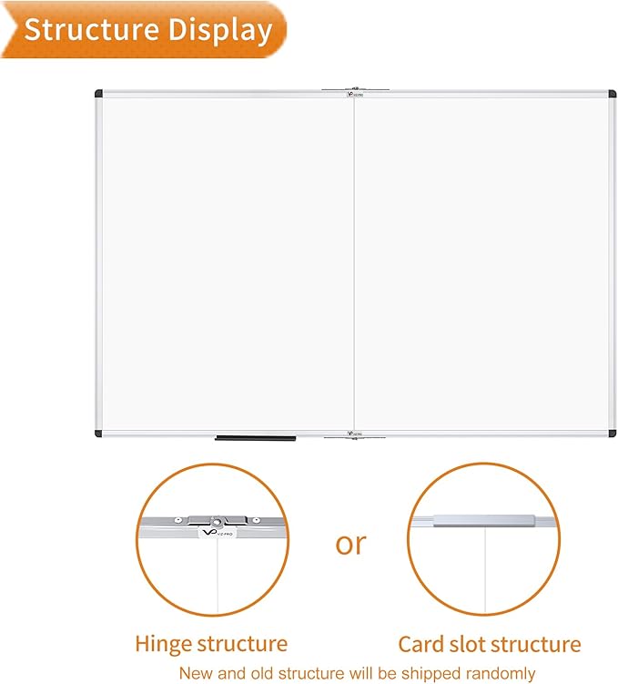 VIZ-PRO Magnetic Dry Erase Board, 72 X 40 Inches, Foldable Wall-Mounted - Image 3