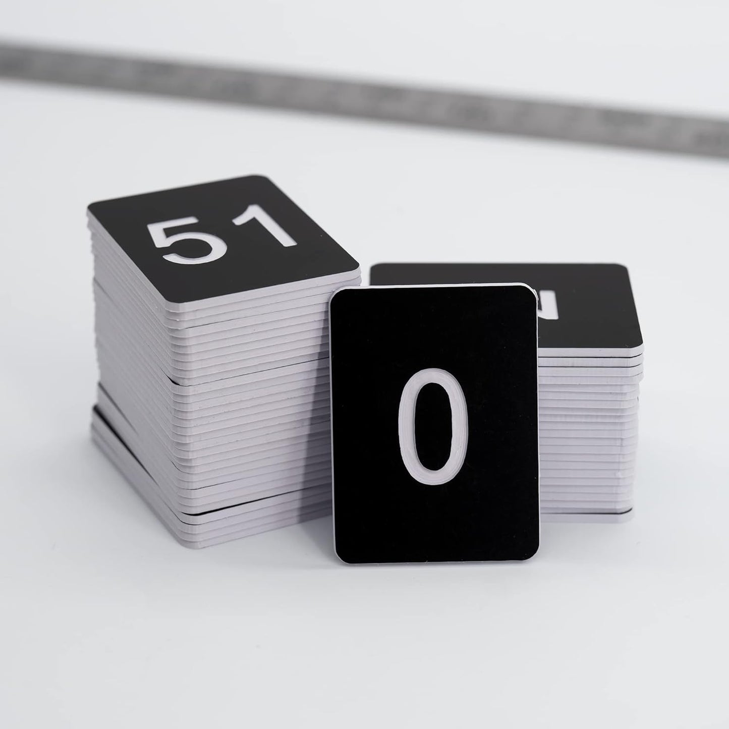 StayMax Rectangle Plastic Numbered Tags Number Disc Number Token (0-50, Black)