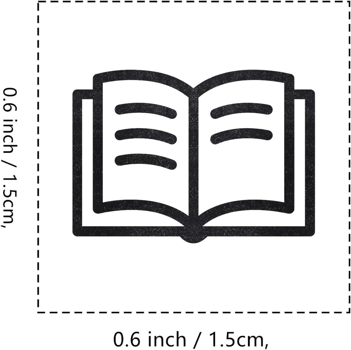 Open Book Reading Rubber Stamp, 3/5 Inch Small Mini Stamp for Scrapbooking Card Making Planner