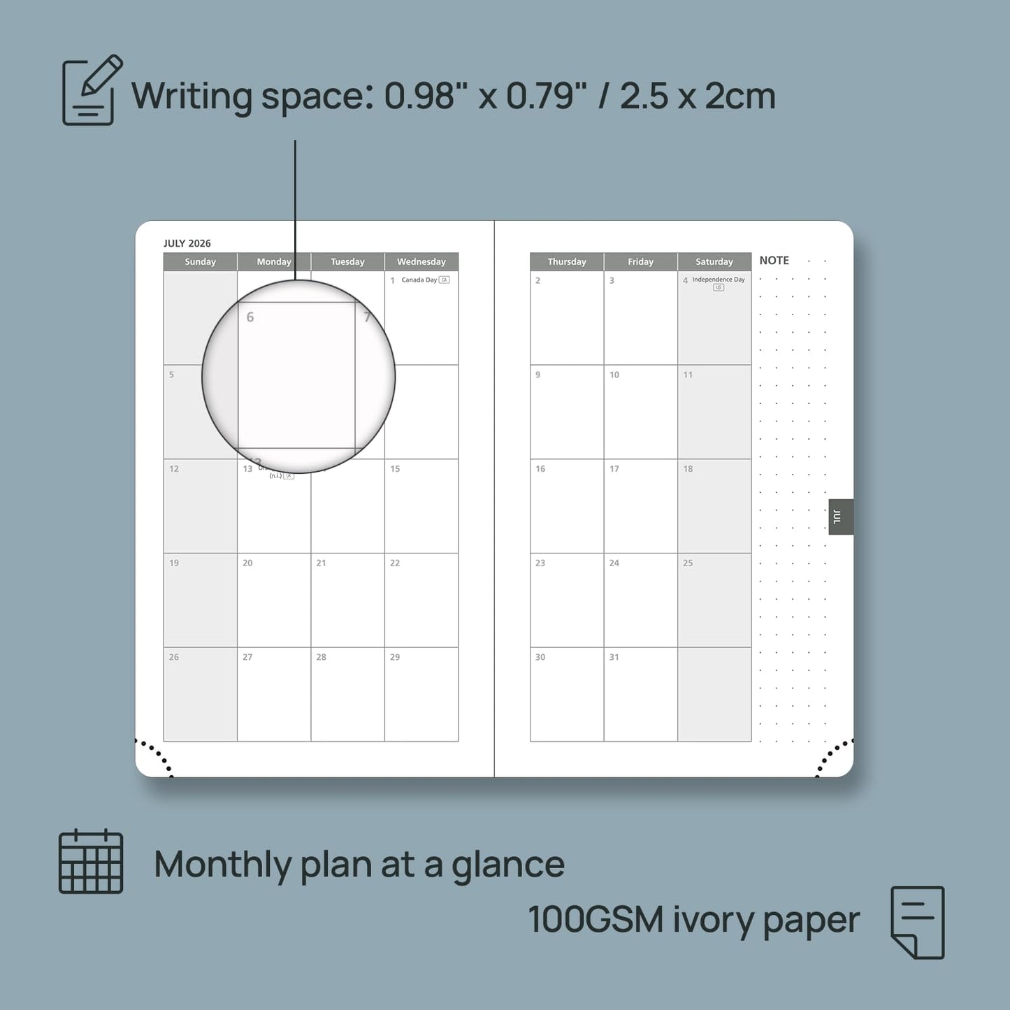 POPRUN Pocket Calendar 2026 (Small Size- 4'' x 6.25") Weekly and Monthly for Purse - Planner 2026 (Jan. 2026 - Dec. 2026) with Vegan Leather Soft Cover, Plastic Ruler, Pen Holder and More - Brown