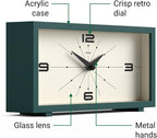 JONES CLOCKS® Odeon Desk Clock | Modern Rectangular Design | Green | Stylish - Image 6