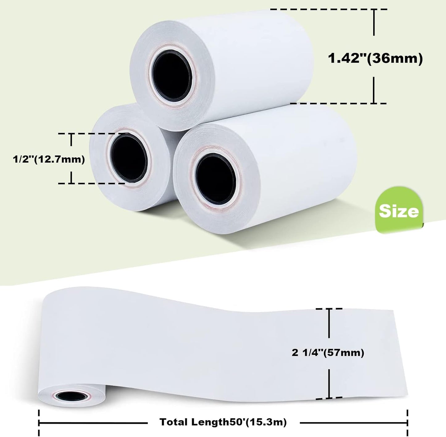 MFLABEL 2 1/4" x 50' Thermal Papers Cash Register POS Receipt Paper Credit Card Paper 400 Rolls