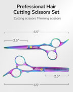 ULG Professional Hair Scissors Kit Right-Hand Razor Edge Barber Scissors Salon - Image 4