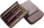 Leather 6 Fountain Pen/Pencil Tray Case, Magnetic Closure - Image 8