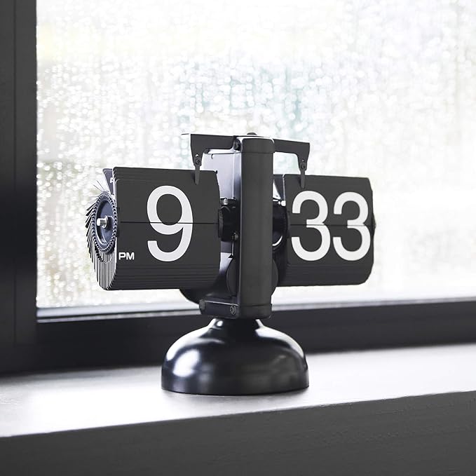 mooas Flip Desk Clock, Retro Vintage Design Auto Flip Desk/Table Clock Large - Image 2