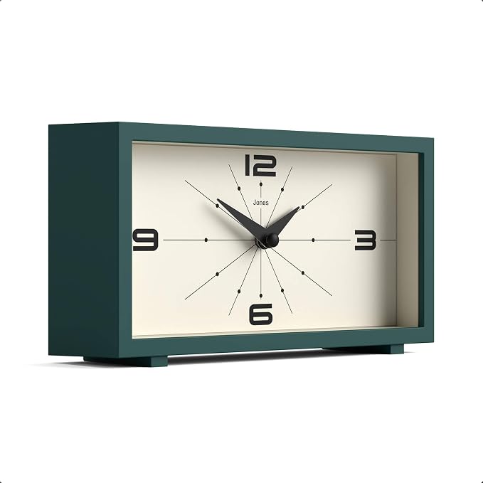 JONES CLOCKS® Odeon Desk Clock | Modern Rectangular Design | Green | Stylish - Image 2