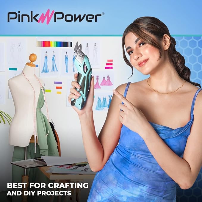 Pink Power Electric Fabric Scissors Box Cutter - Image 6