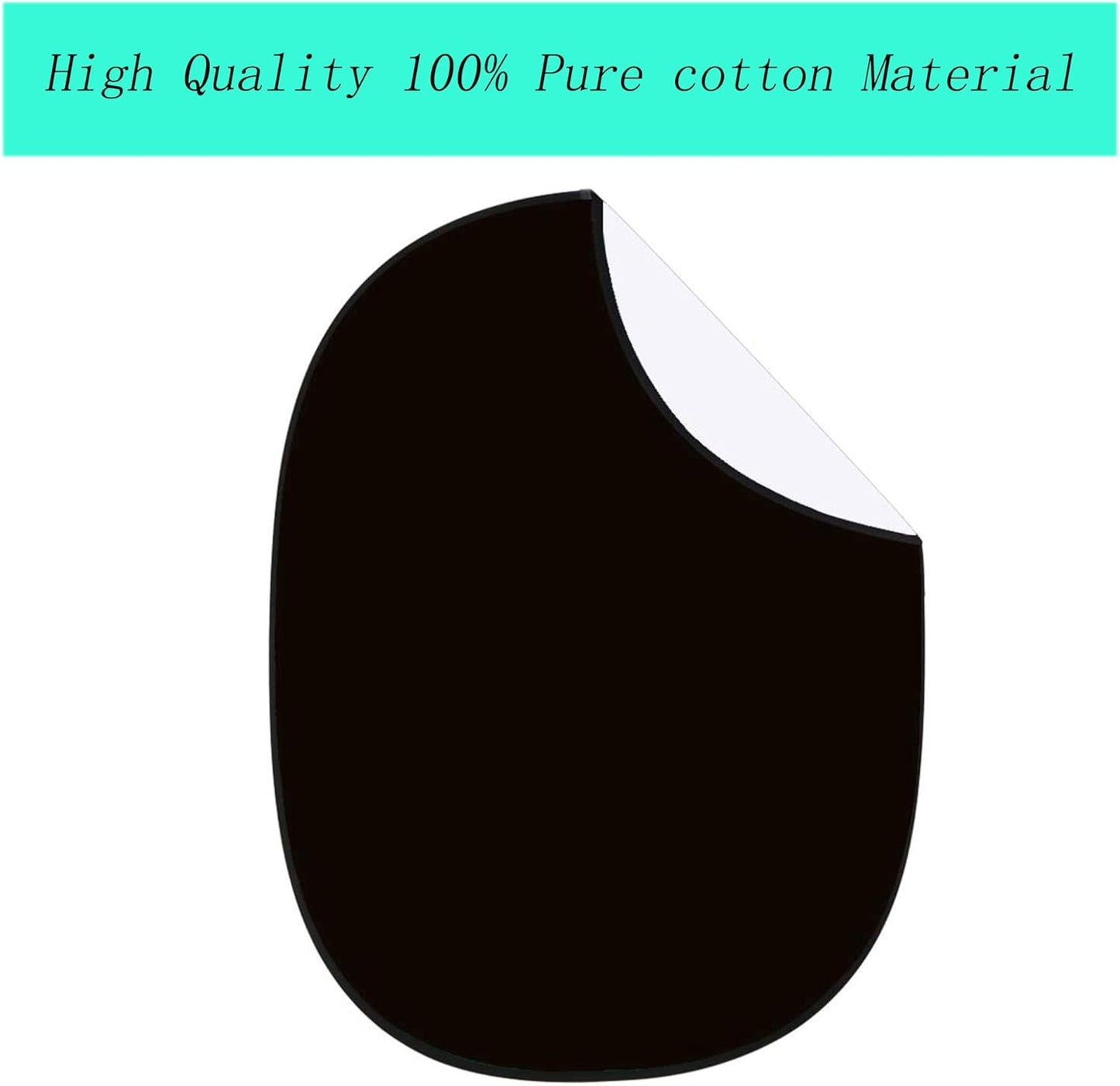 3.3x5ft/1x1.5m Chromakey Backdrop, 2-in-1 Black Screen and White Screen, Collapsible Reversible Pop Up Background for Photography Studio, Live Streaming, Video Shooting (Black/White)