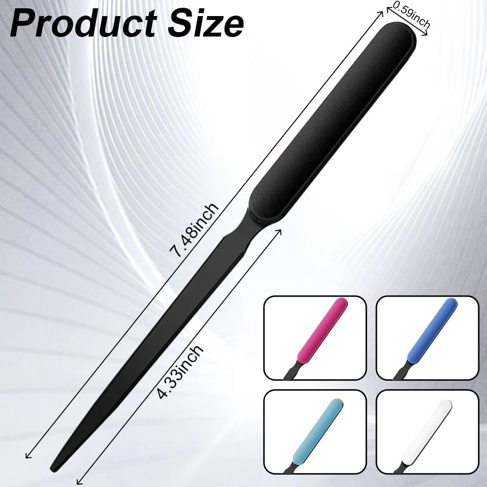 Letter Opener Knife Stainless Steel 5PCS Office Letter Opener, Envelope Openers, Lightweight Mail Slitters, Letter Knives for Office Home Supplie (Black, White, Light Blue, Royal Blue, Rose Red)
