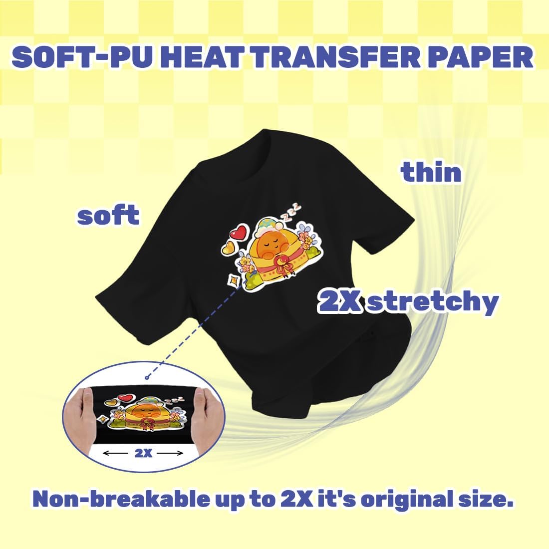 TranSmile Heat Transfer Paper for Dark Fabrics (20 Sheets, 8.5 x 11") Printable Heat Transfer Vinyl for Inkjet & Laserjet Printer Iron on Transfers for T Shirts(D3-20)